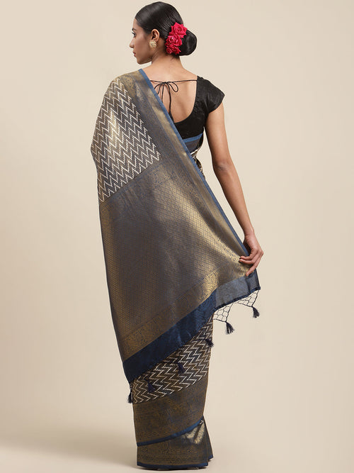 Abstract Banarasi Art Handloom Printed Saree