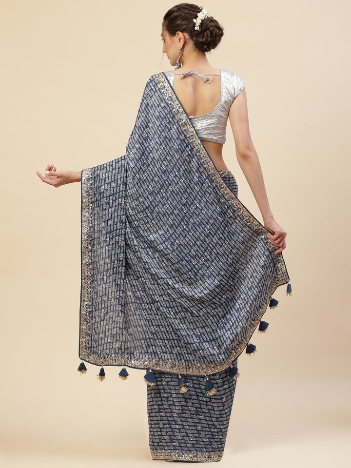 Digital Printed Satin Saree
