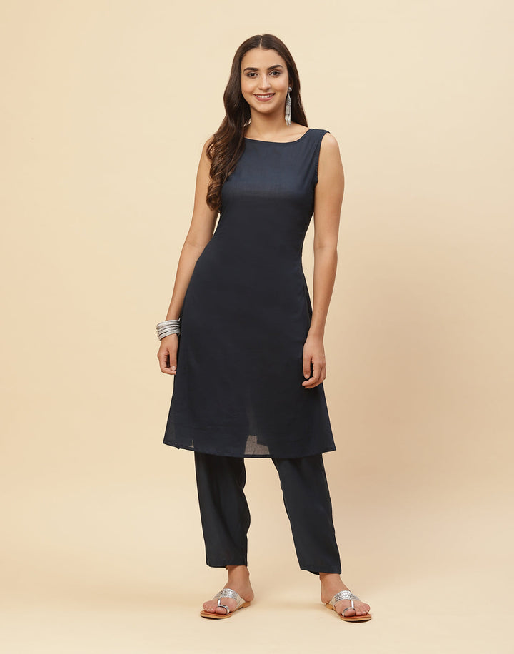 Printed Organza Kaftan Kurti With Pant