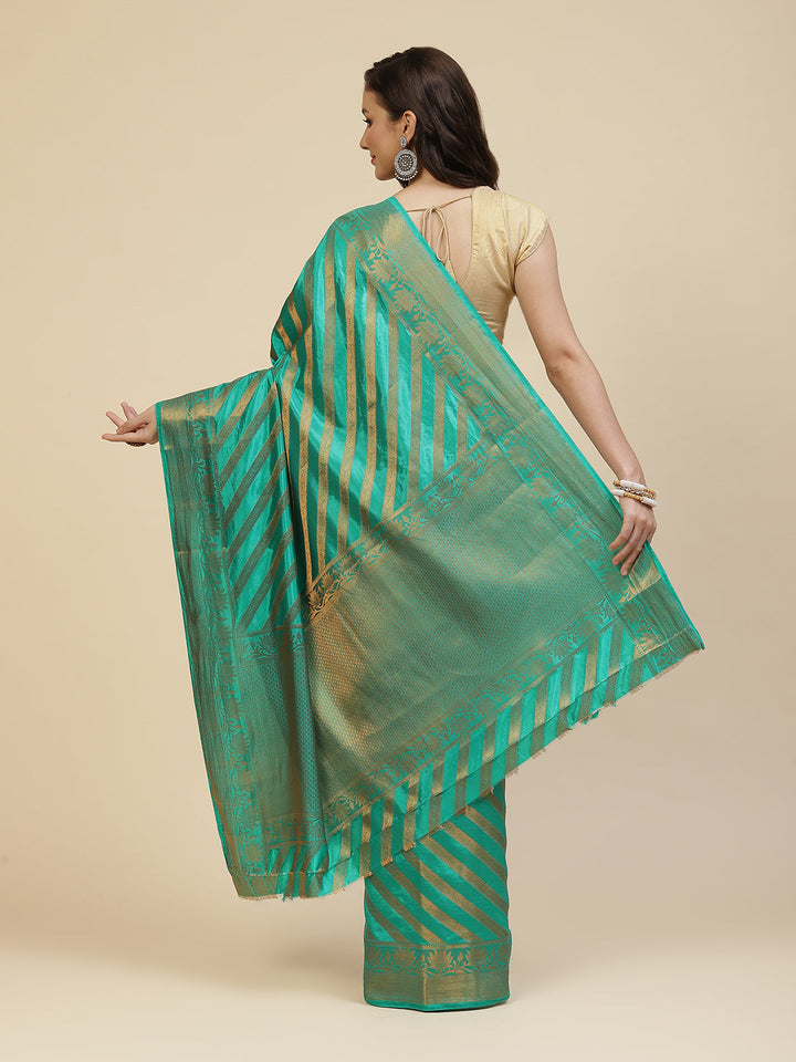 Zari Jaal Stripes Handloom Woven Saree