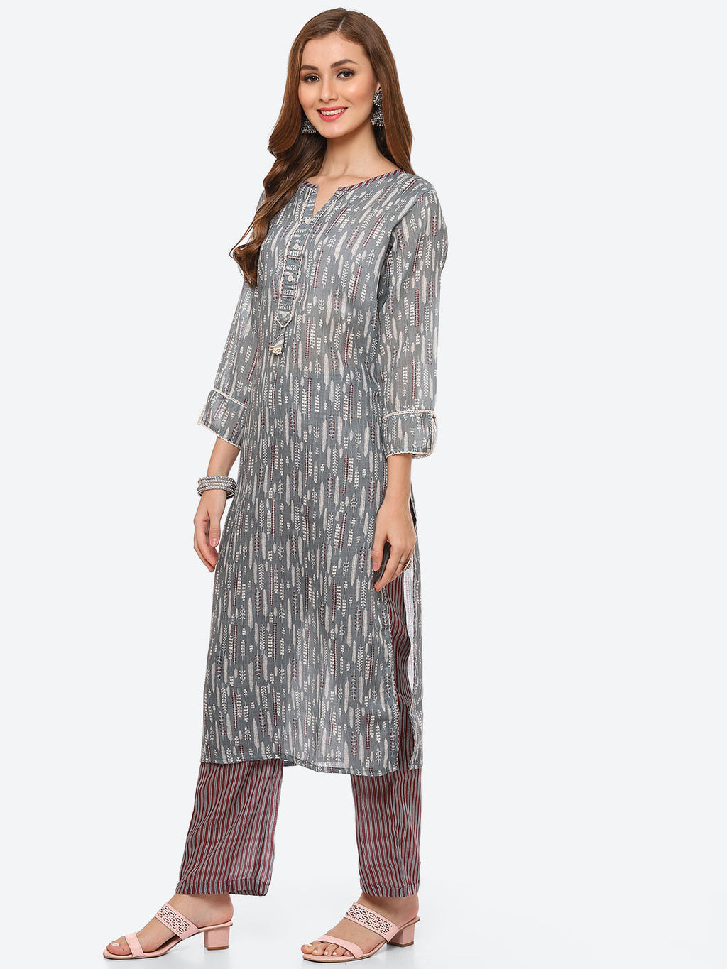 Printed Cotton Kurta With Pant