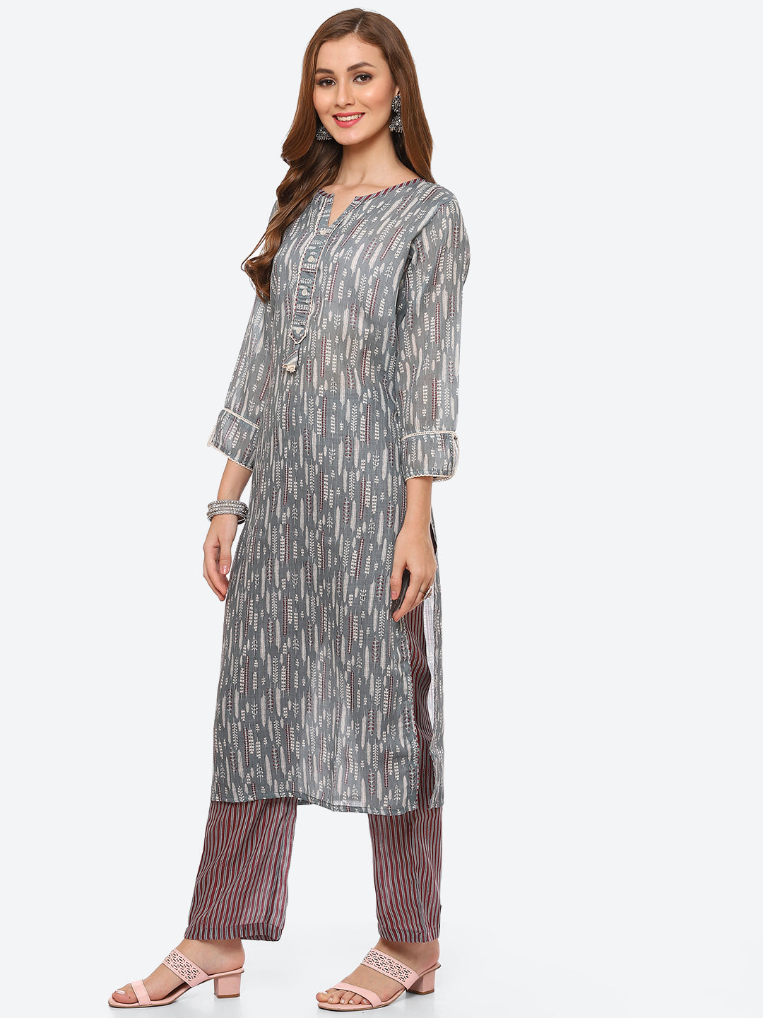Printed Cotton Kurta With Pant