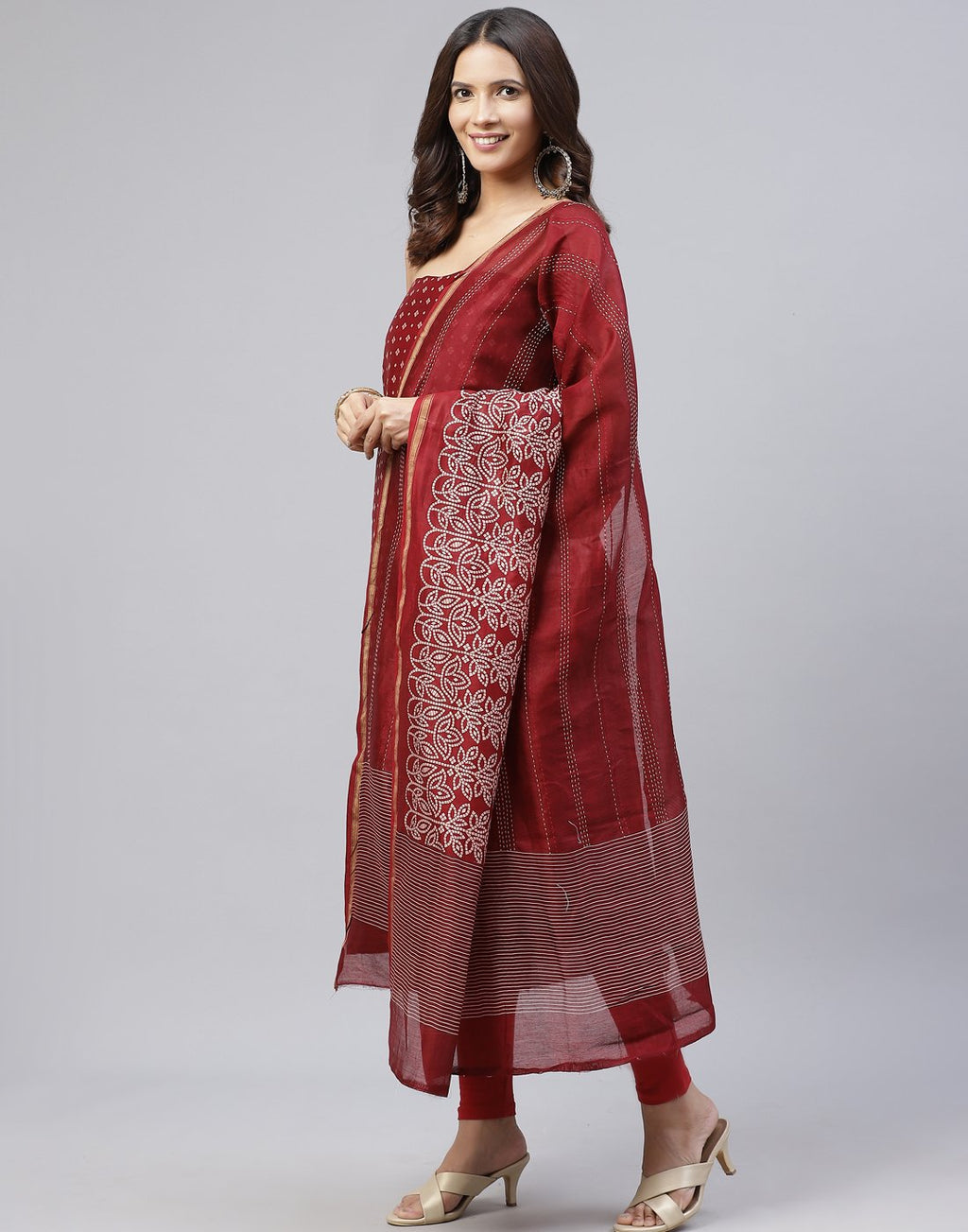Printed Chanderi Suit Piece