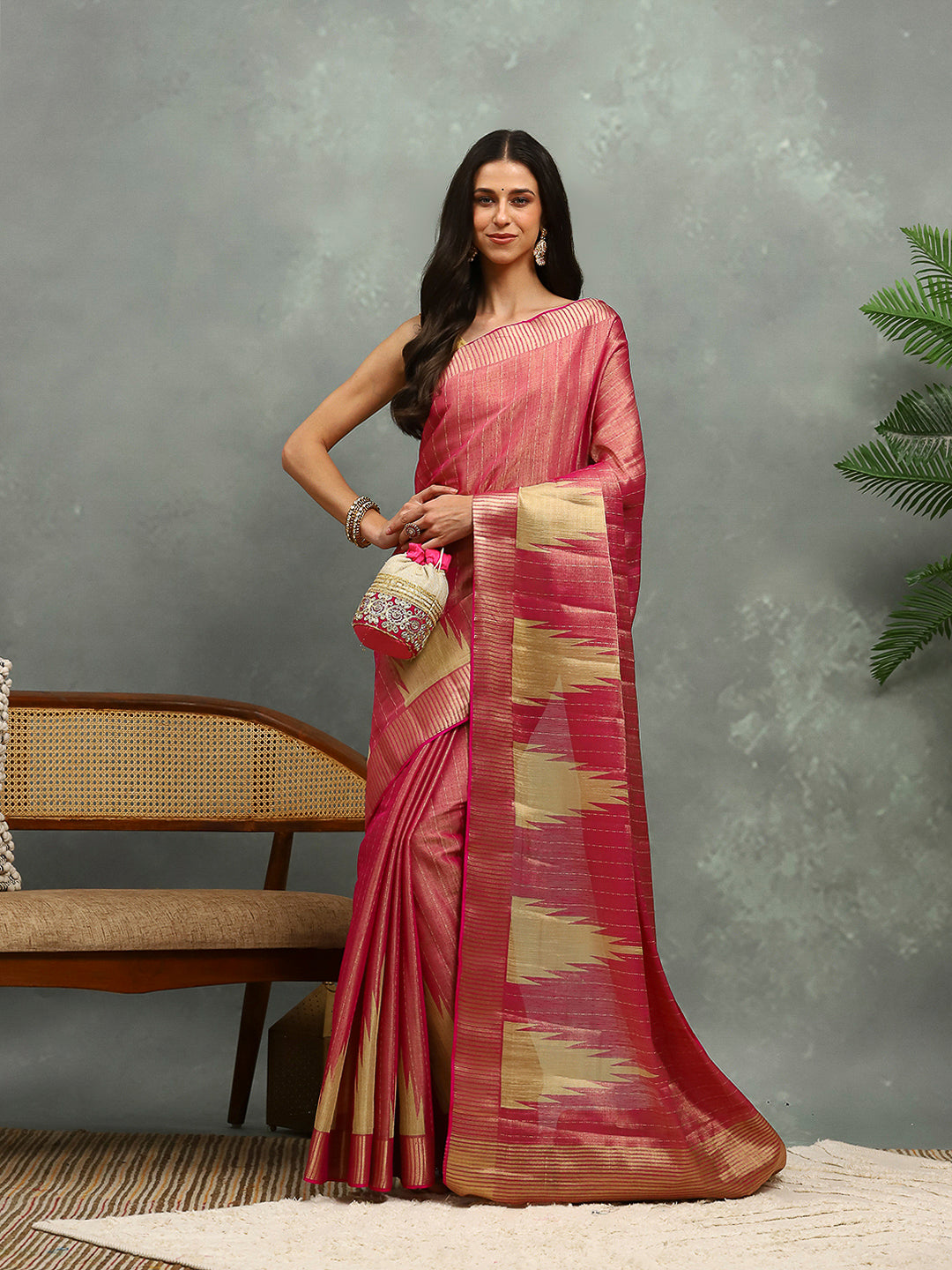 Zaari Border Art Silk Saree