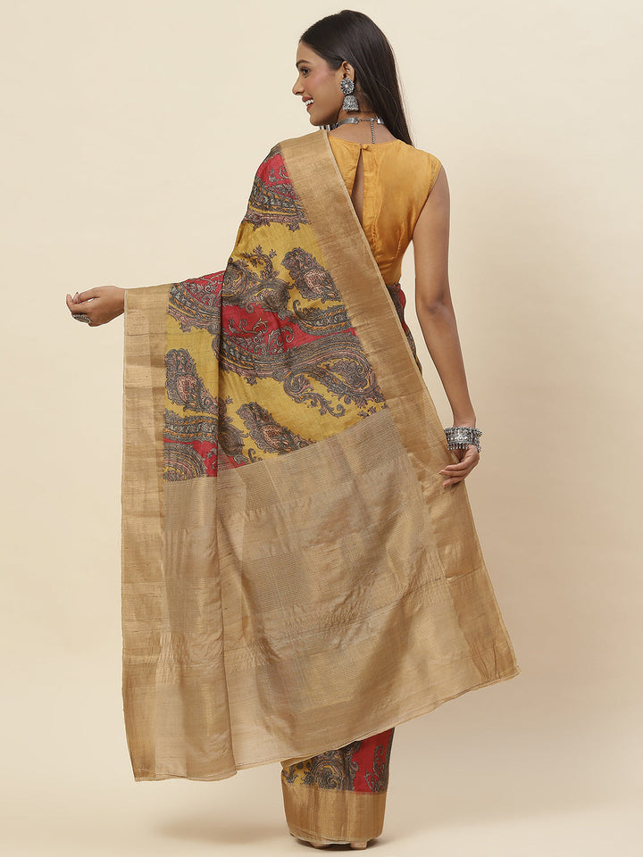 Printed Tussar Saree