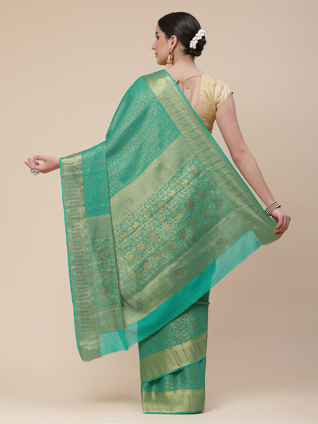 Stone Work Georgette Plain Saree