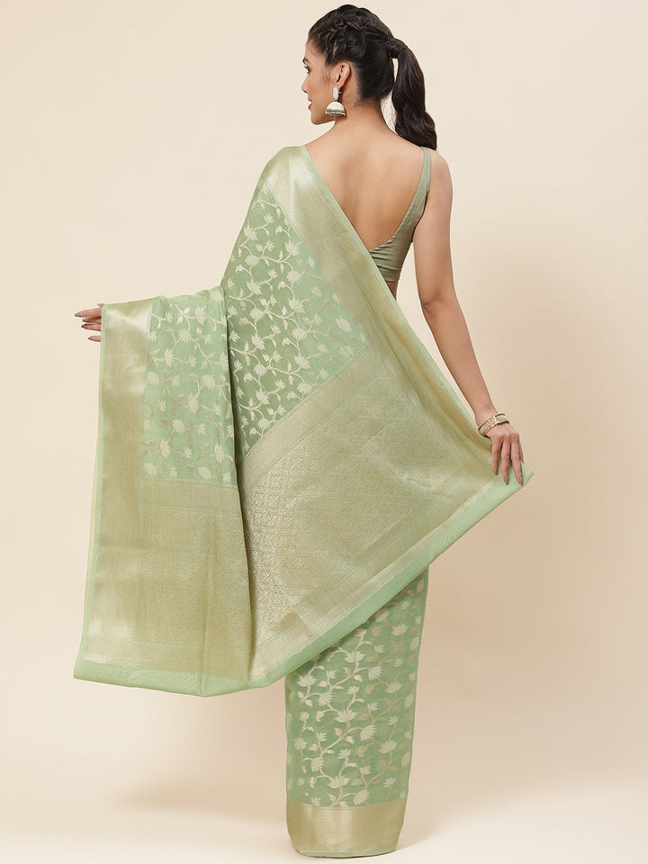 Floral Jaal Woven Cotton Saree