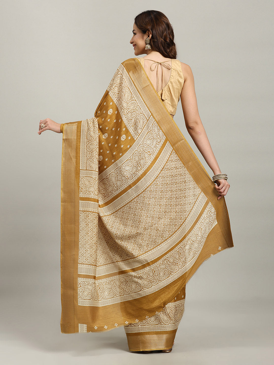 Printed Booti Dola Cotton Woven Saree
