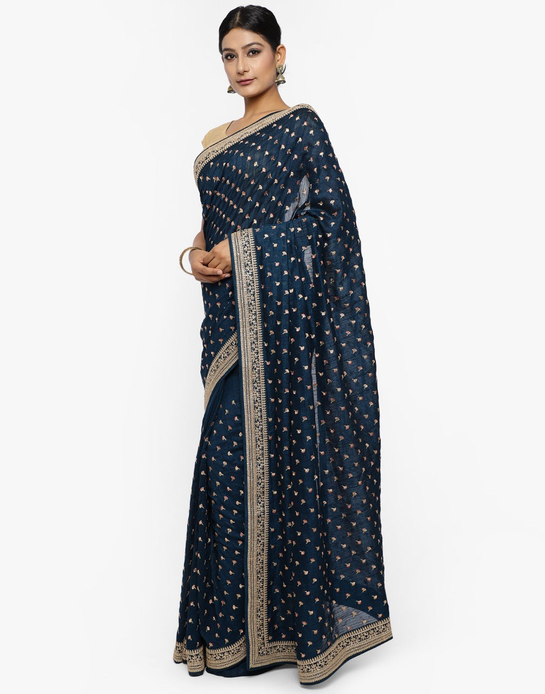 Dupi Silk Saree With Swaroski