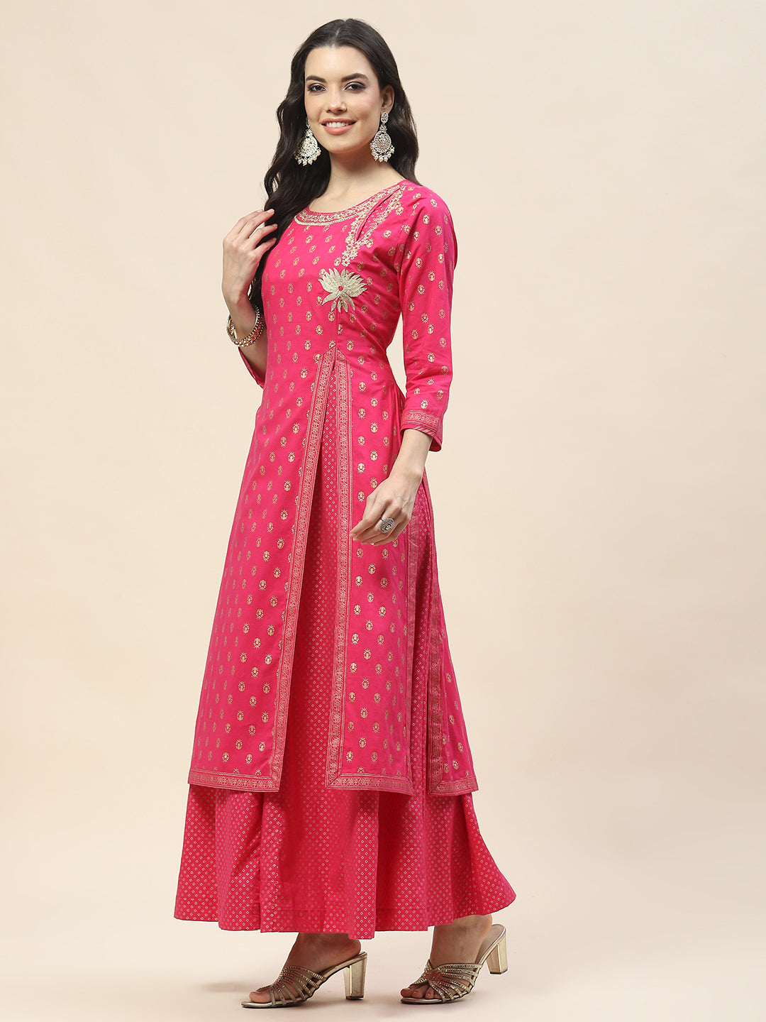 Embroidered Cotton Anarkali Kurta