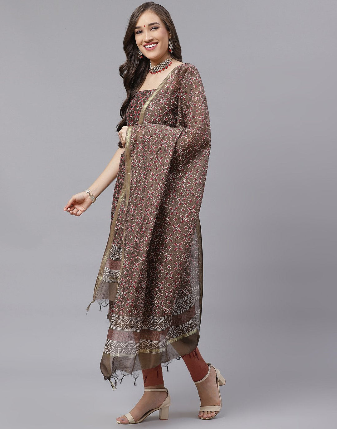 Chanderi Printed Suit Piece