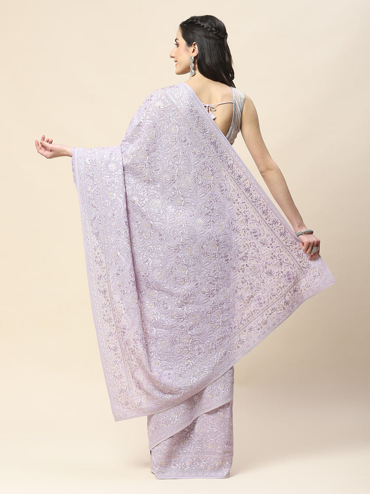 Resham Embroidery Georgette Saree