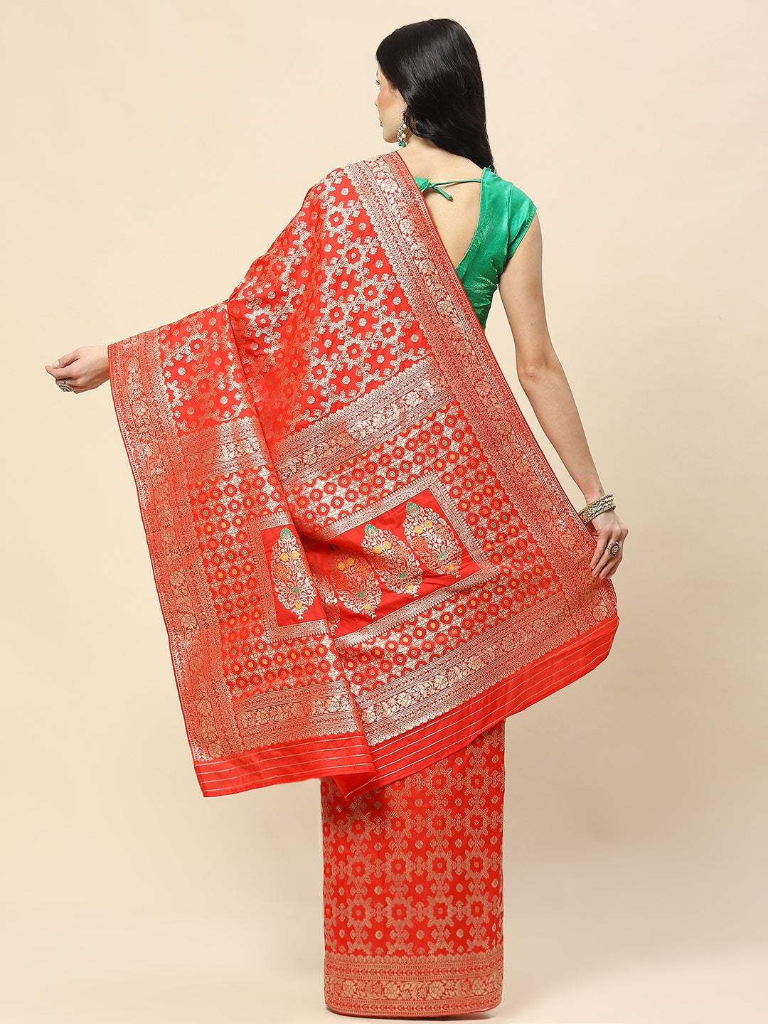 Zari Jaal Woven Art Silk Banarsi Saree