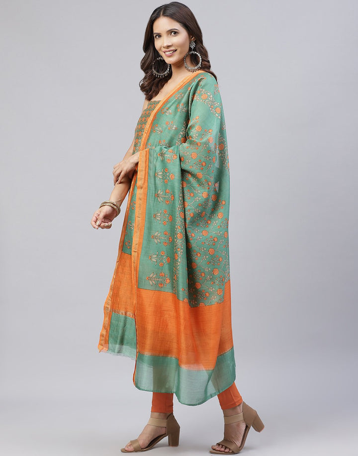 Printed Chanderi Suit Piece