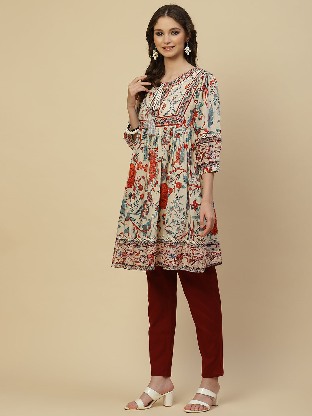 Floral Printed Cotton Kurta