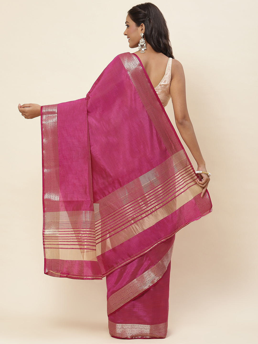 Zari Border Woven Handloom Saree