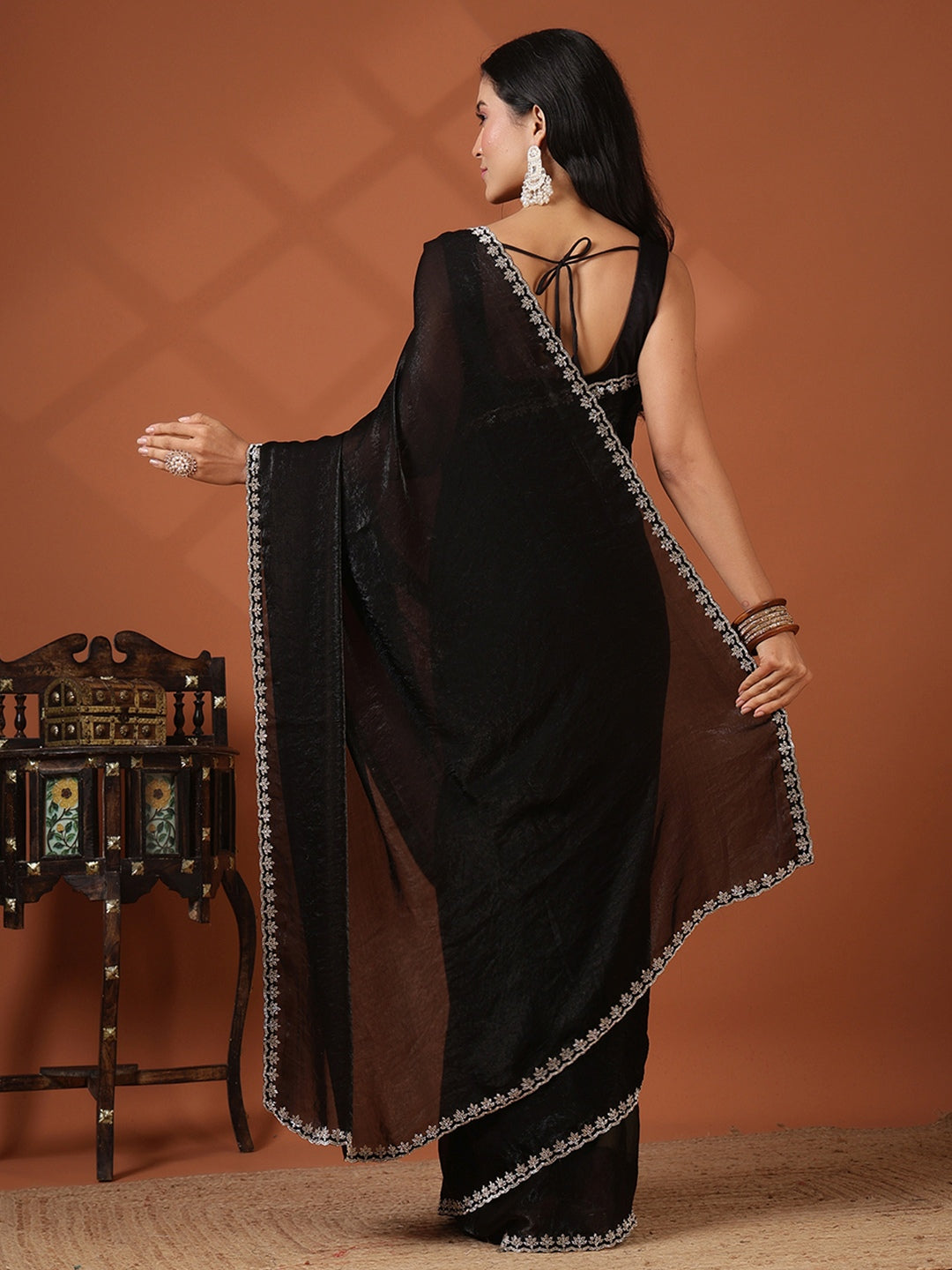 Embroidered Organza Saree