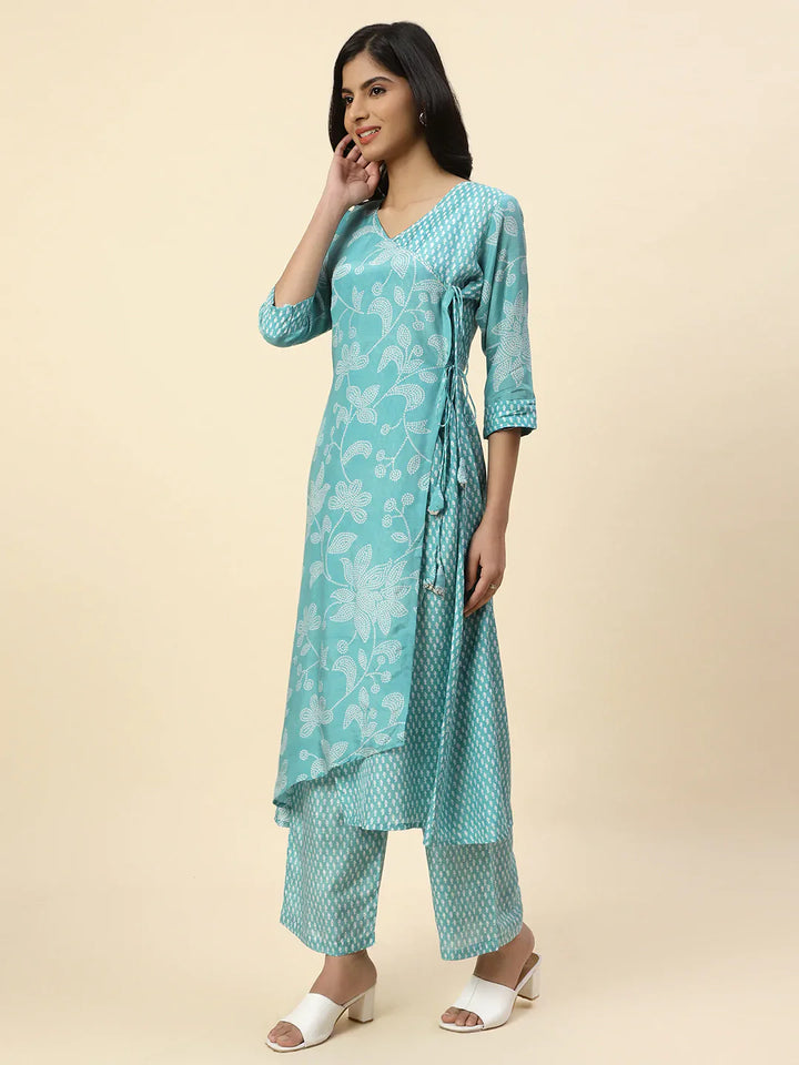 Floral Printed Muslin Kurta With Pants
