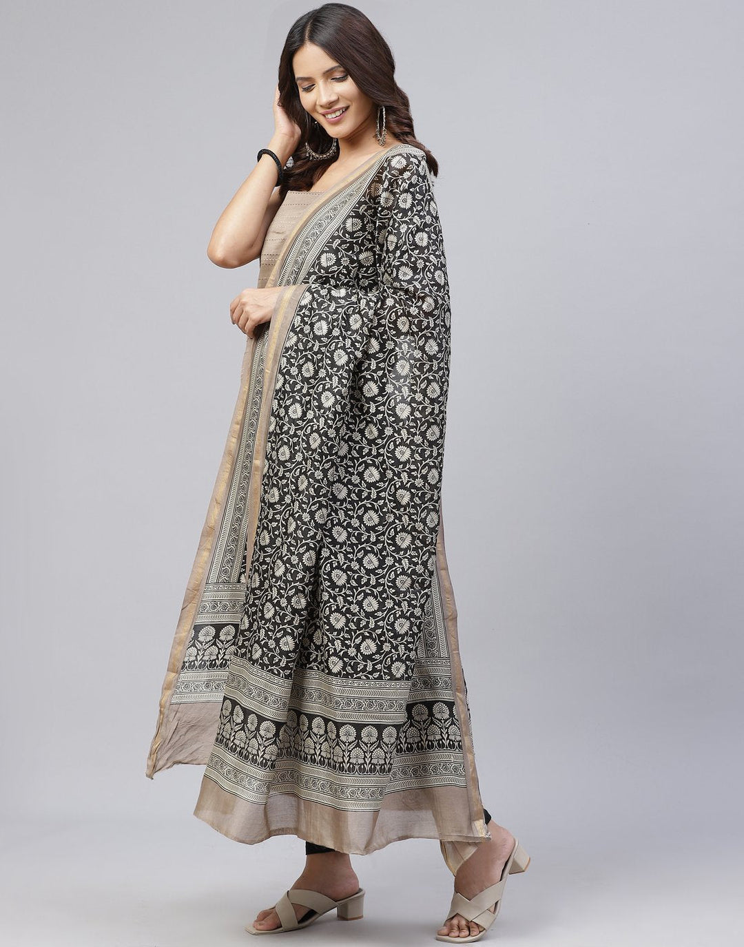 Printed Chanderi Suit Piece