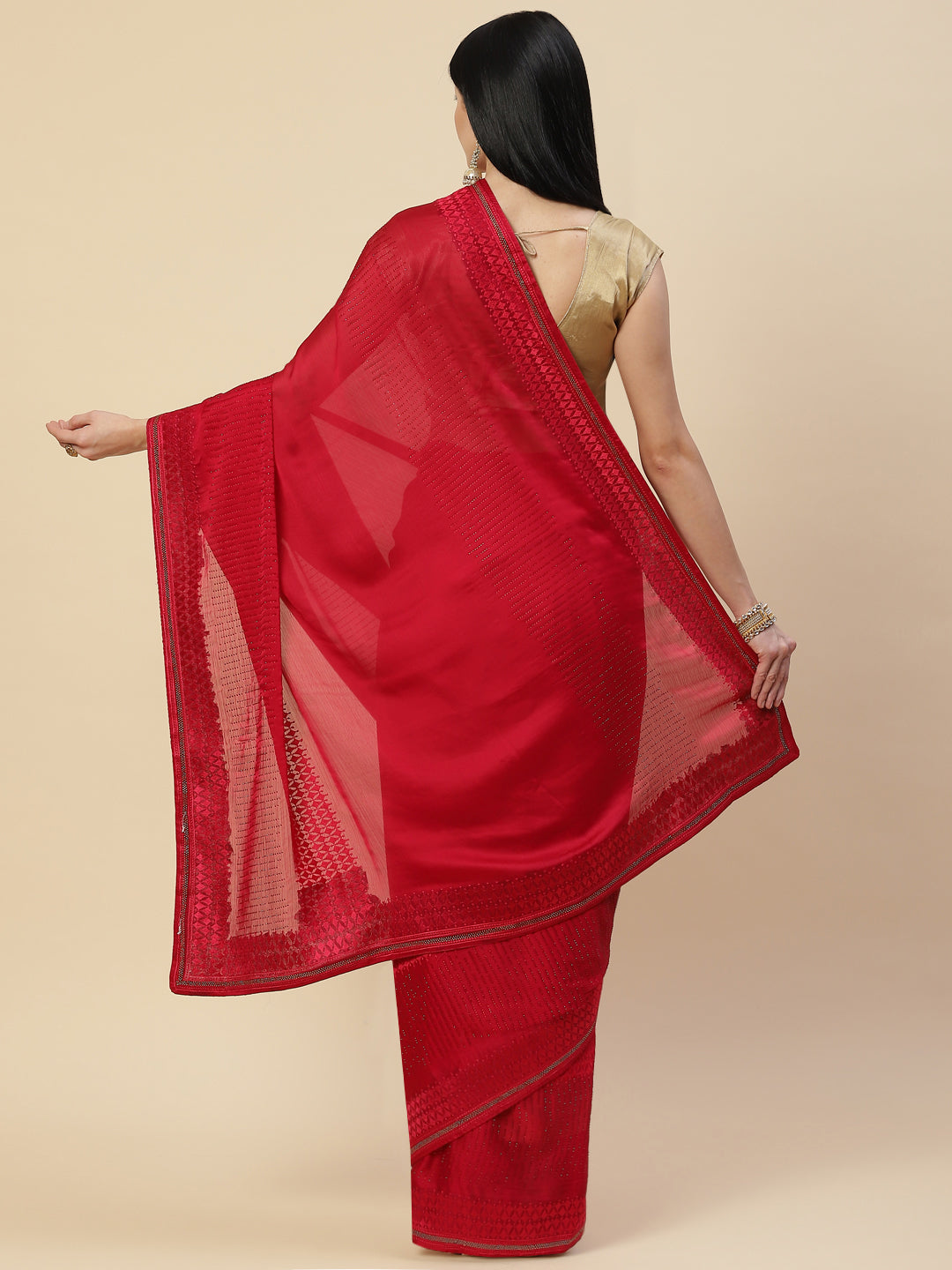 Swarovski Embroidered Chiffon Saree