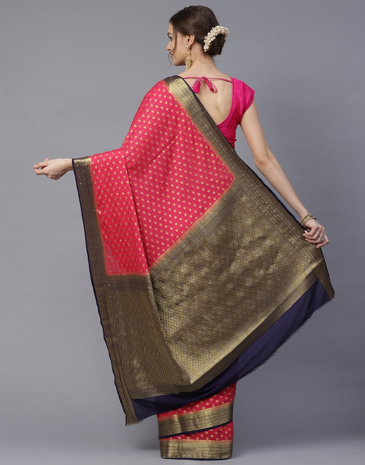 Art Crepe Saree with Zari Border