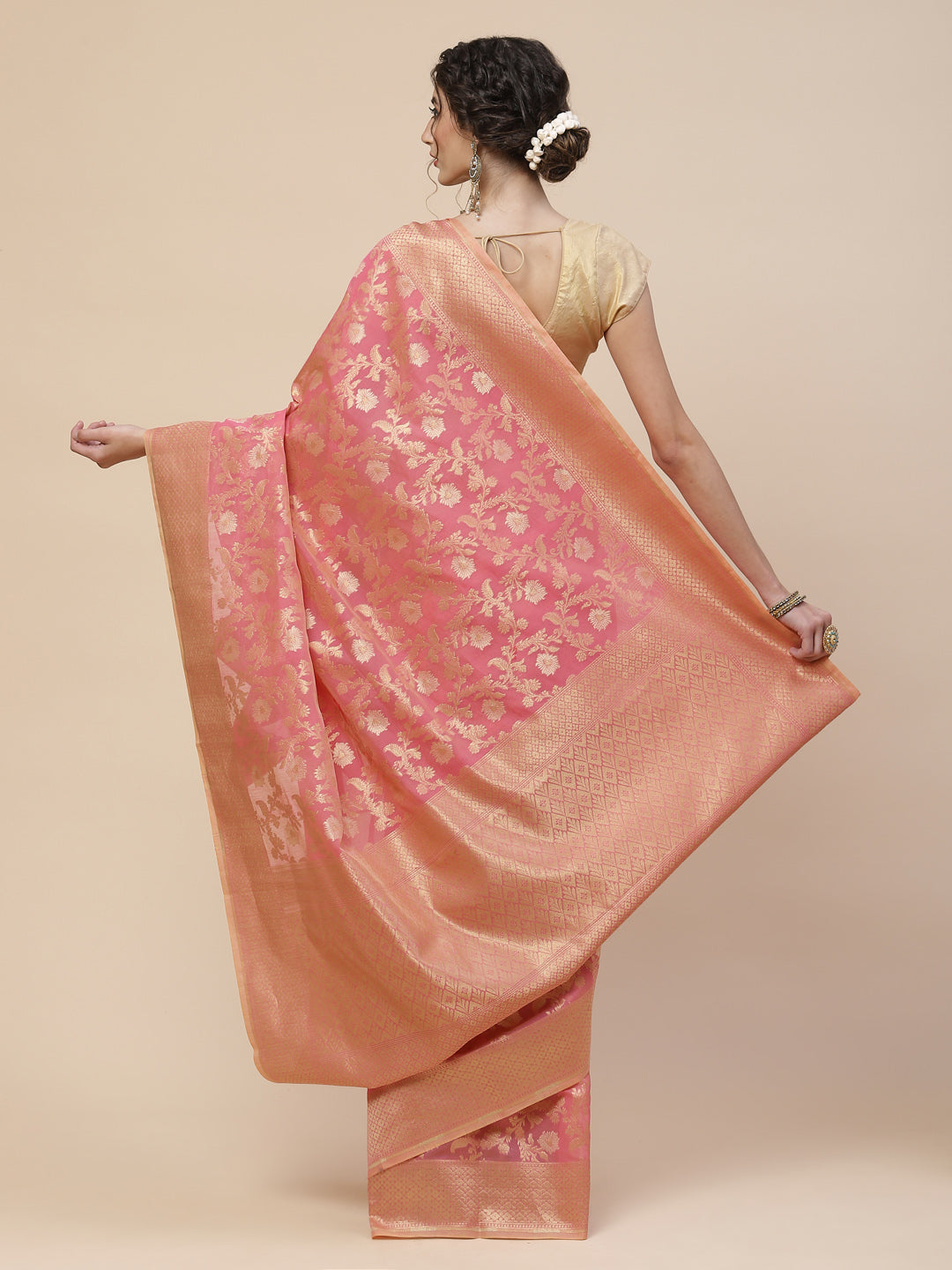 Zari Jaal Cotton Woven Saree