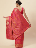 Floral Zari Jaal Handloom Woven Saree