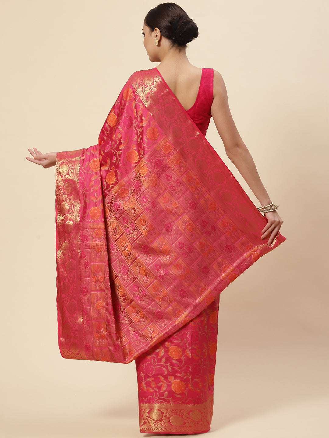 Floral Zari Jaal Handloom Woven Saree