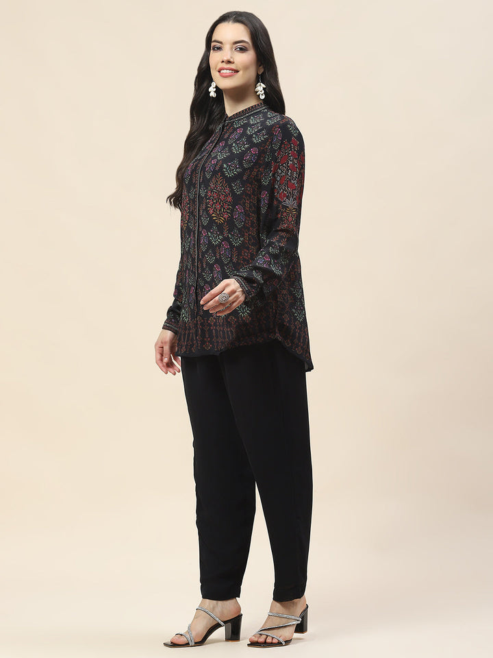 Digital Print Crepe Short Kurta