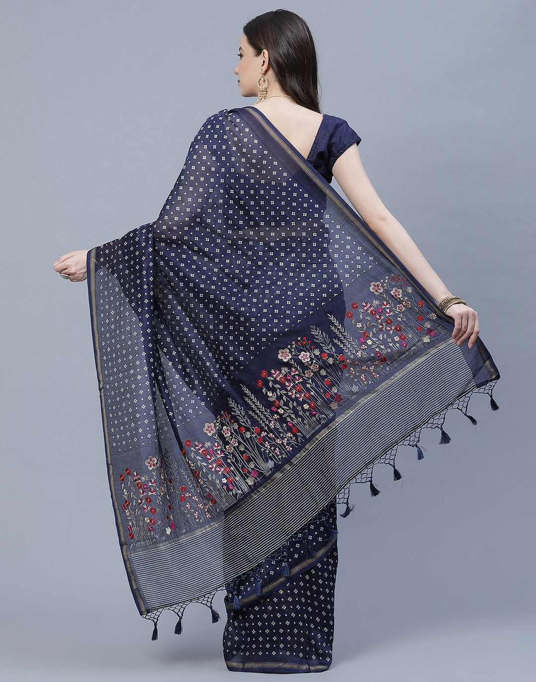 Printed Cotton Chanderi Saree