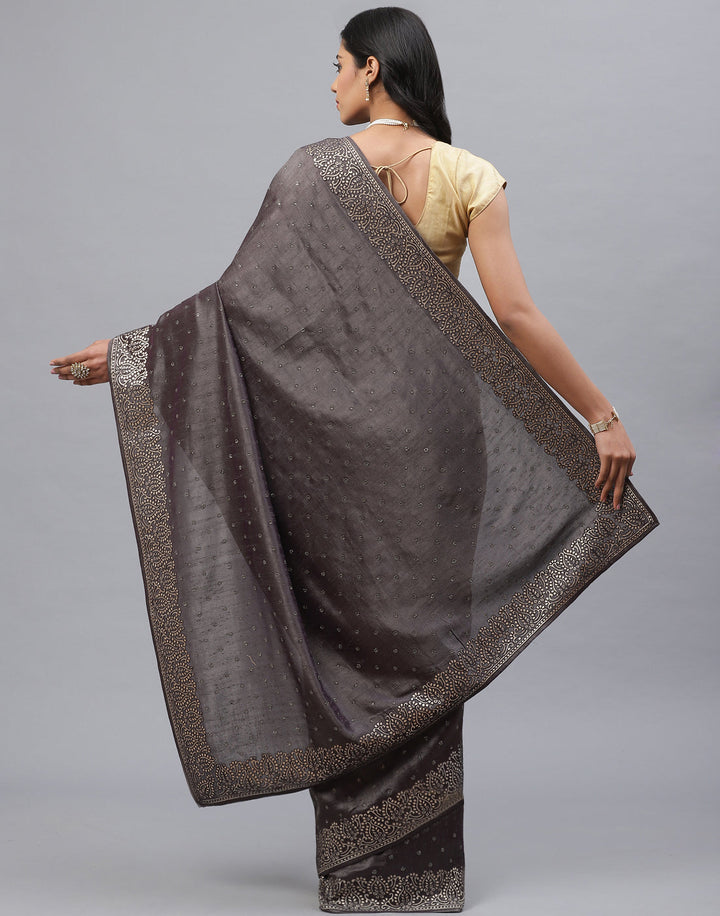 Dupion Silk Embroidery Saree