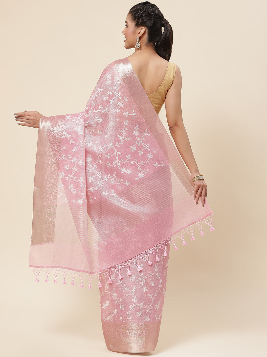 Resham Jaal Embroidered Cotton Saree