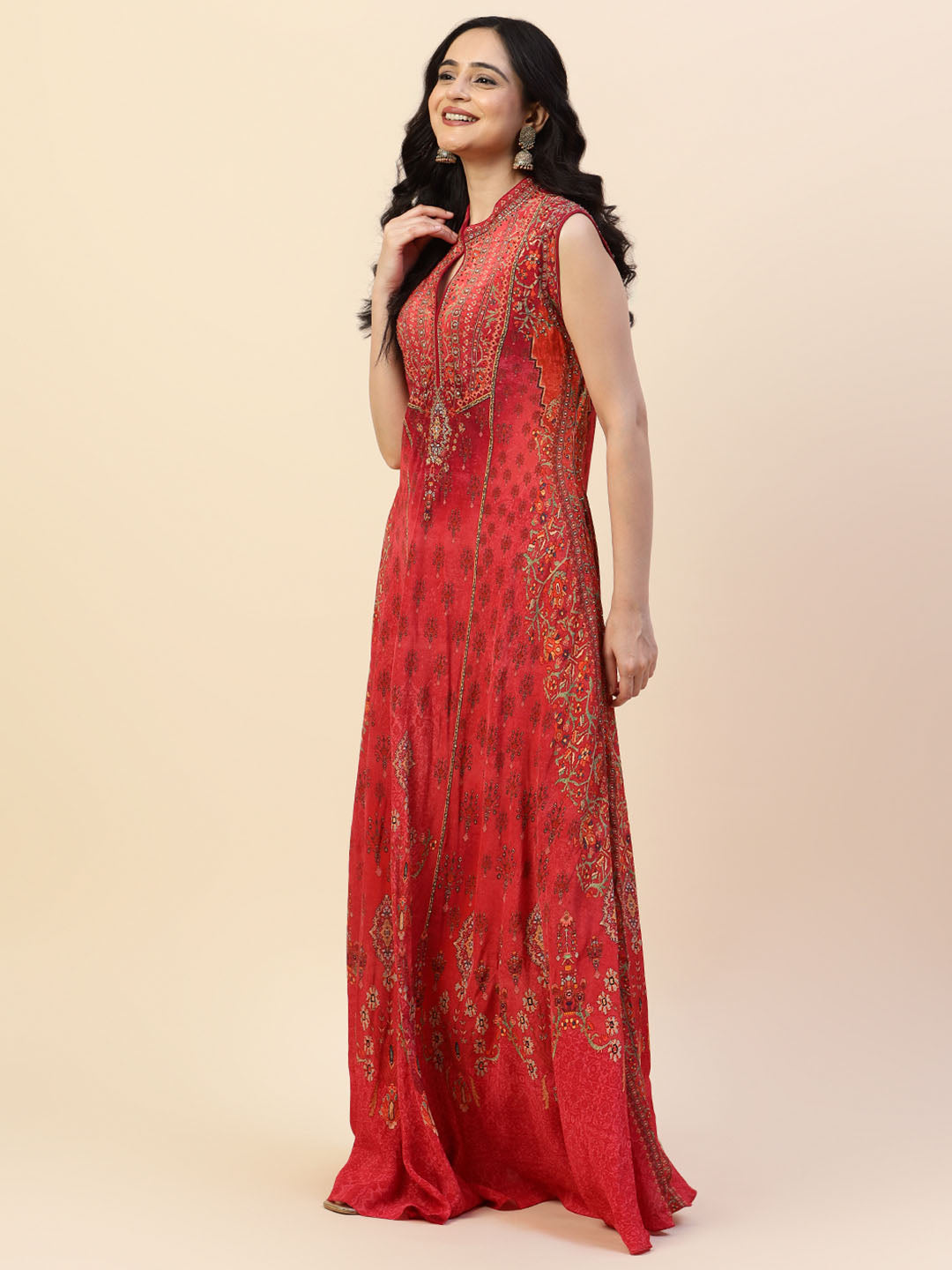 Digital Printed Crepe Gown