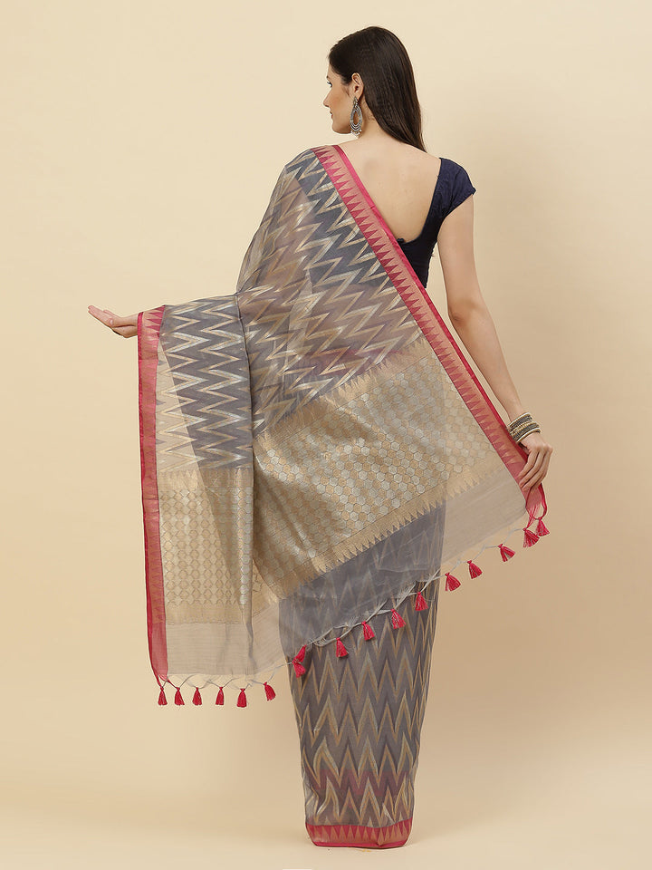 Zari Jaal Cotton Woven Saree