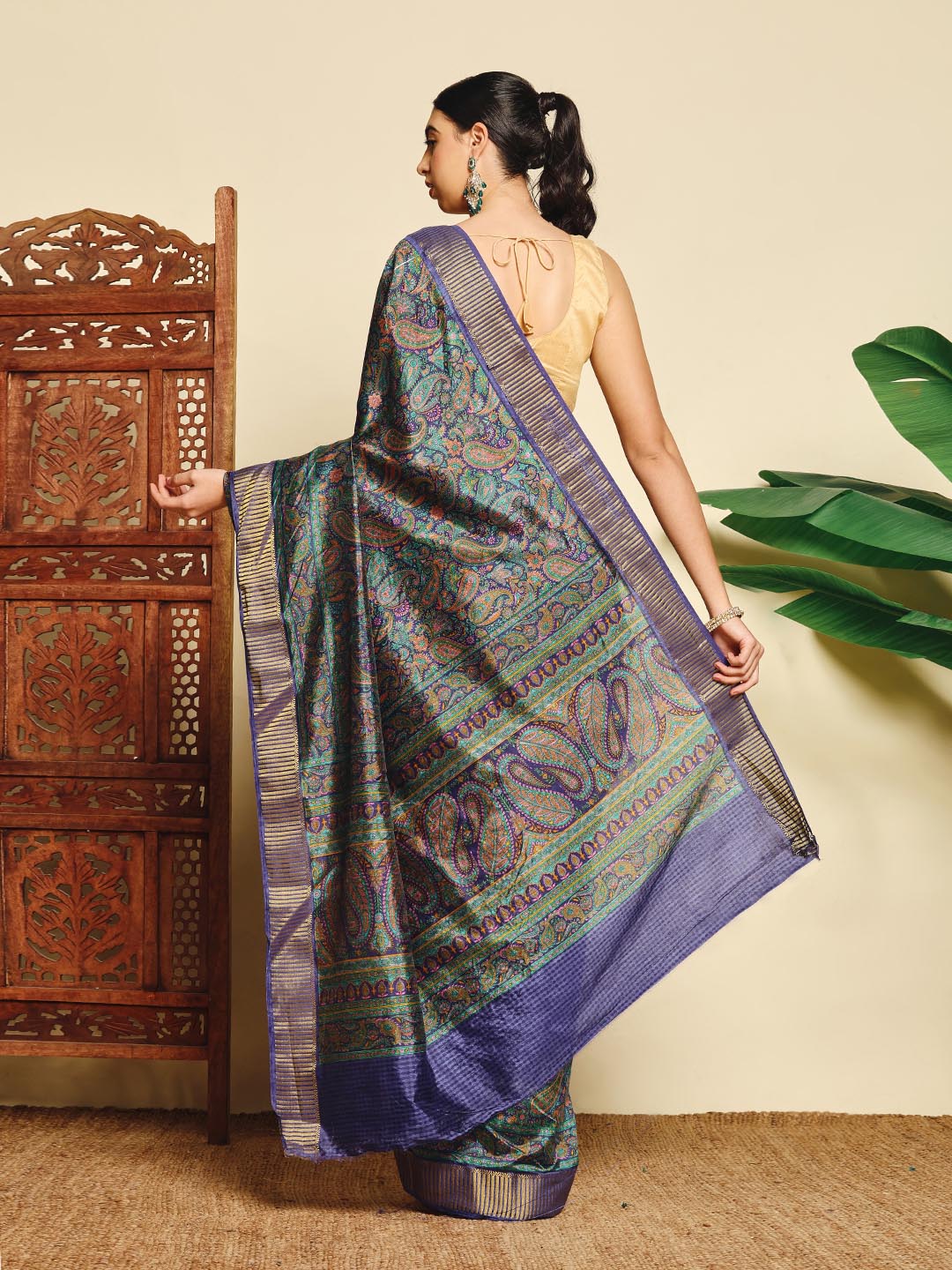 Paisley Printed Art Silk Saree