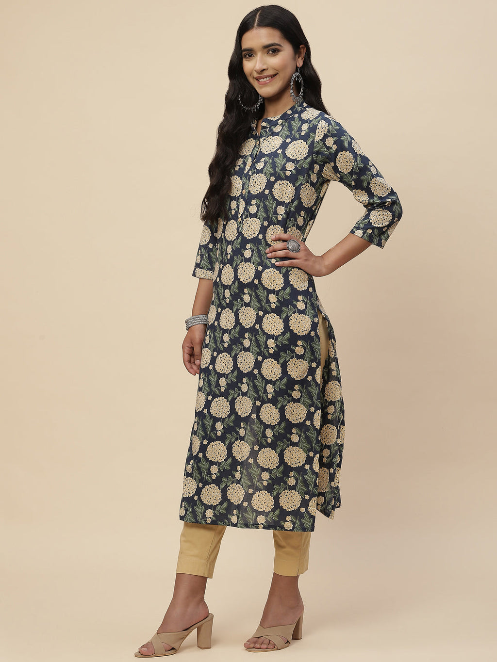 Floral Printed Cotton Kurta