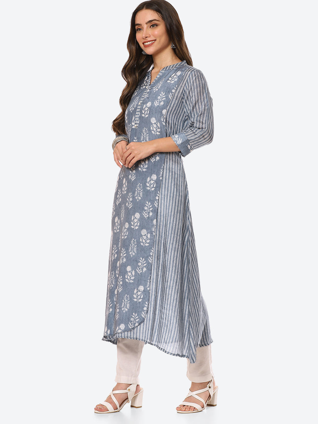 Floral Printed Muslin Kurta