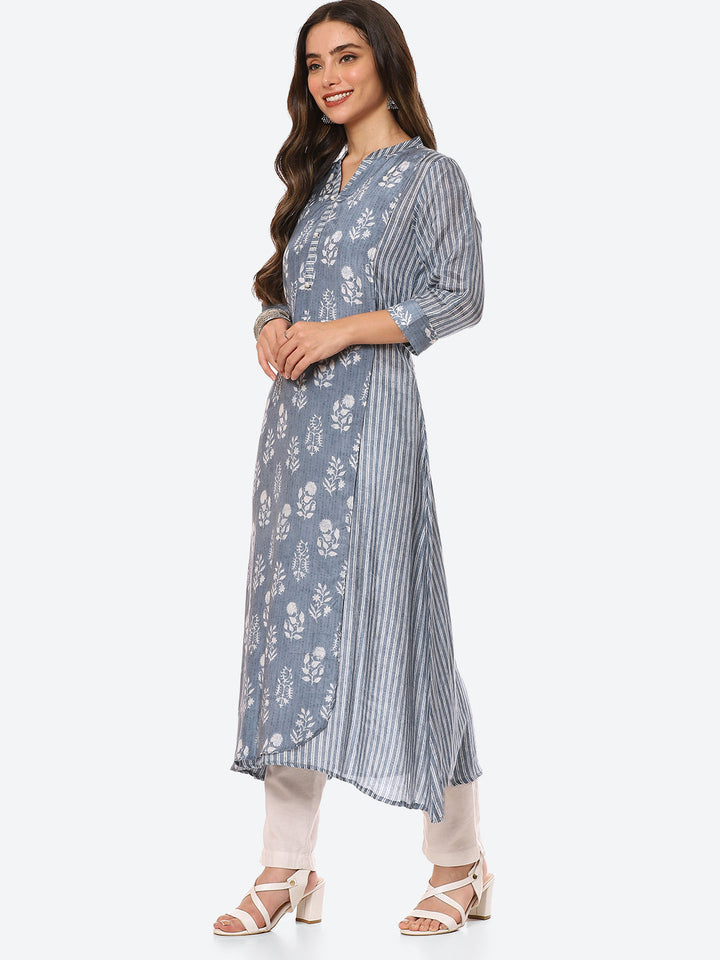 Floral Printed Muslin Kurta