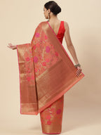 Floral Zari Jaal Cotton Woven Saree