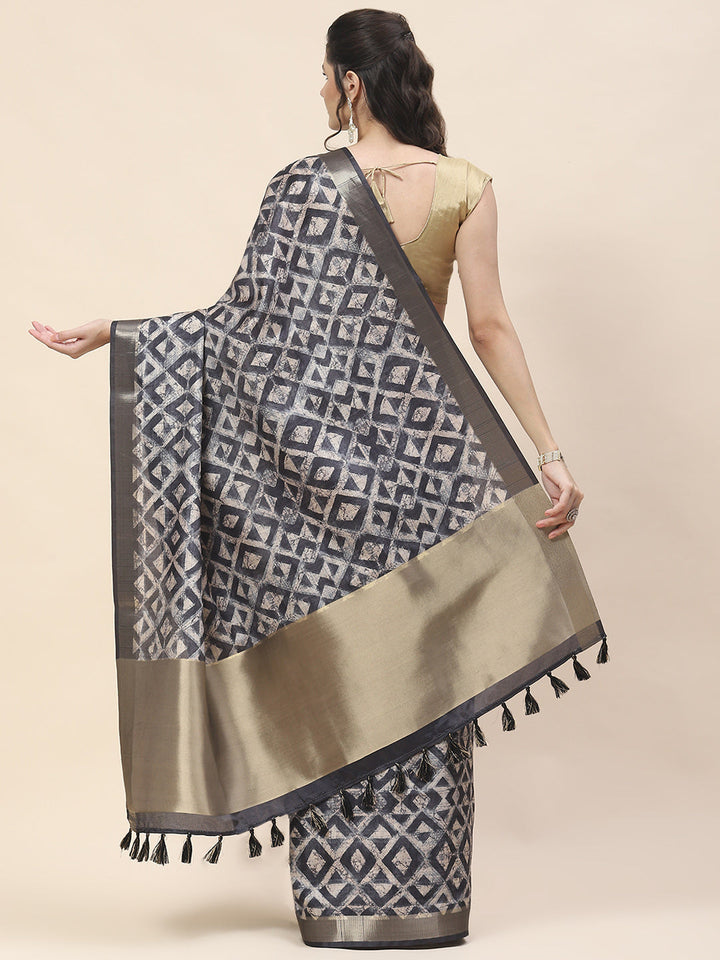 Digital Print Art Tussar Saree