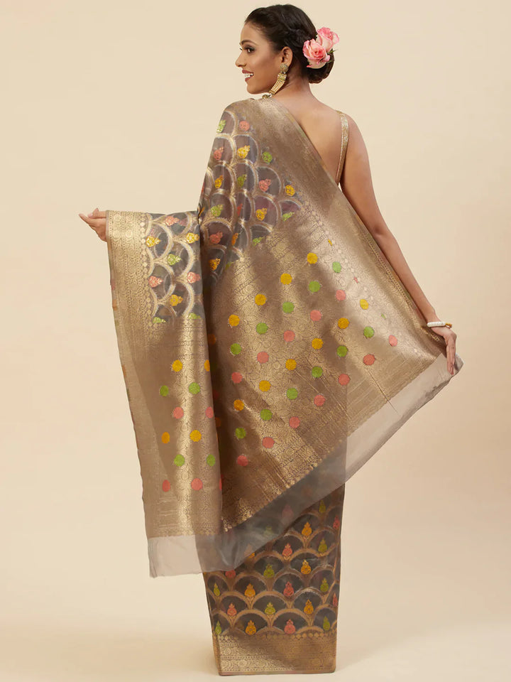 Zari Jaal Handloom Woven Saree
