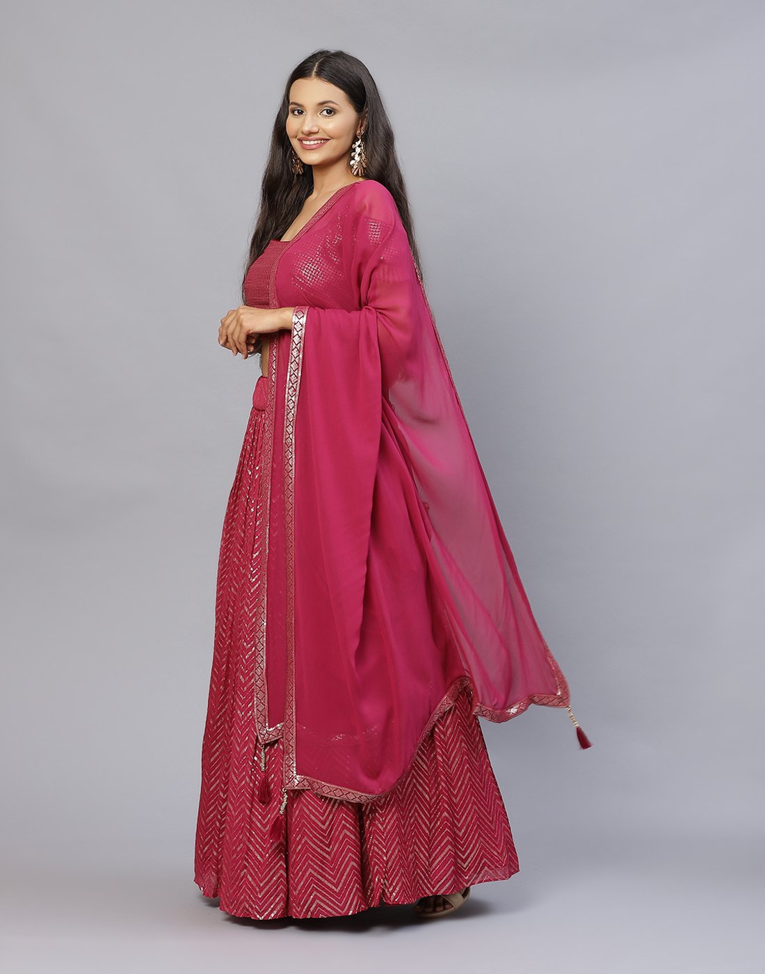 GEORGETTE SEQUENCE LEHANGA WITH GEORGETTE DUPATTA