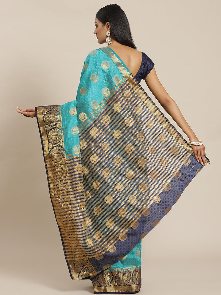 Zari Border Booti Art Handloom Woven Saree