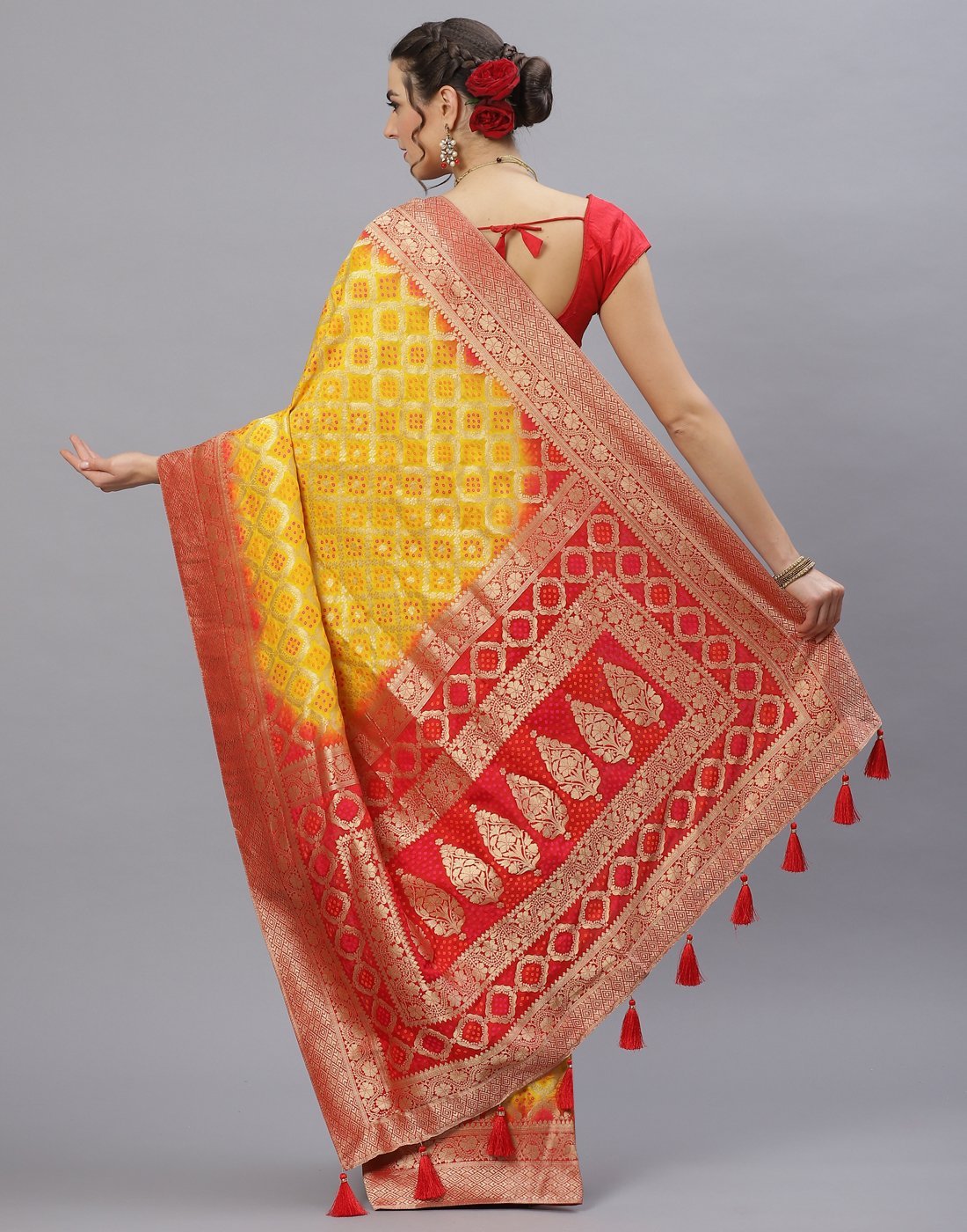 Banarasi Art Handloom mustard Saree