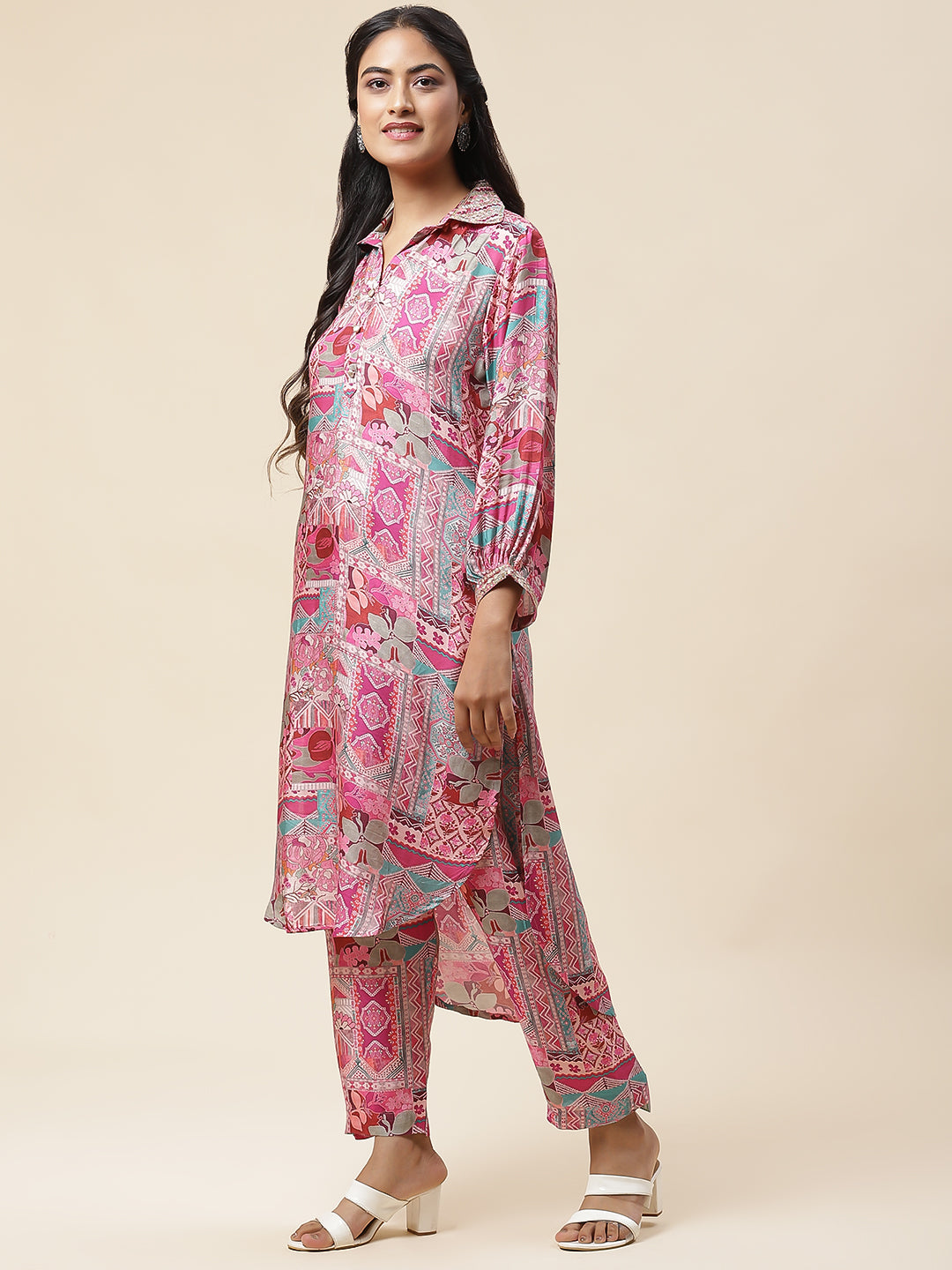Printed Muslin Kurta With Pants