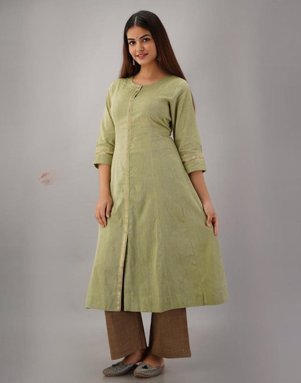 Printed Cotton Anarkali Kurti With Pant