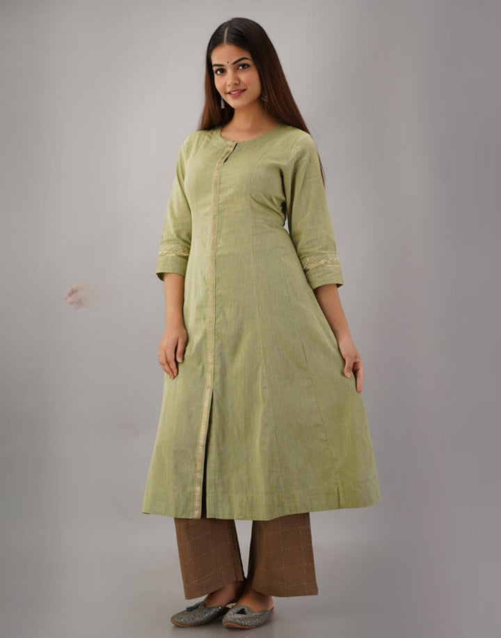 Printed Cotton Anarkali Kurti With Pant