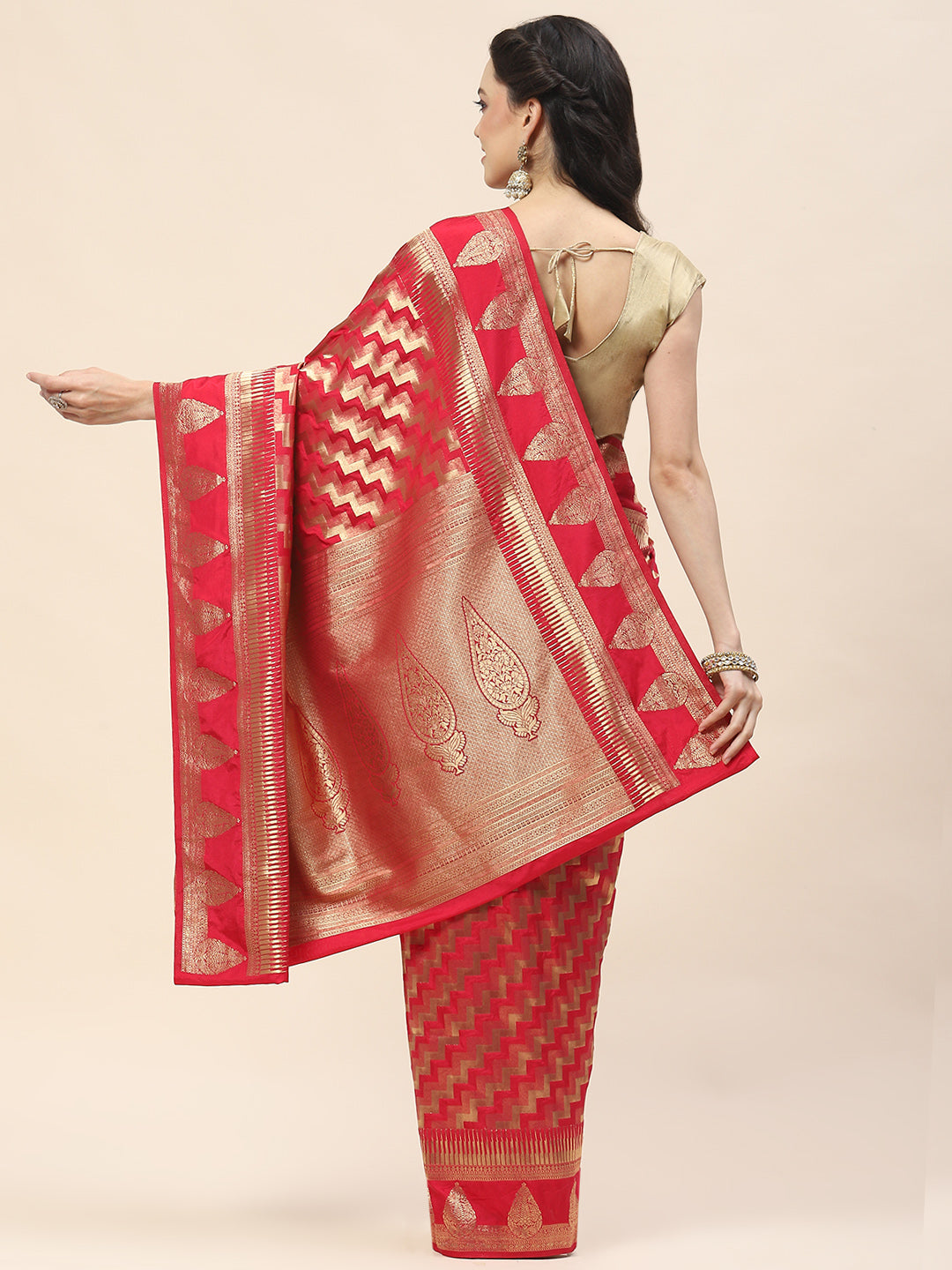 Zari Jaal Woven Handloom Saree