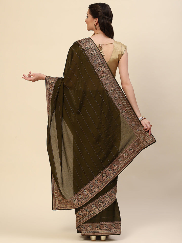Swarovski Embroidered Georgette Saree
