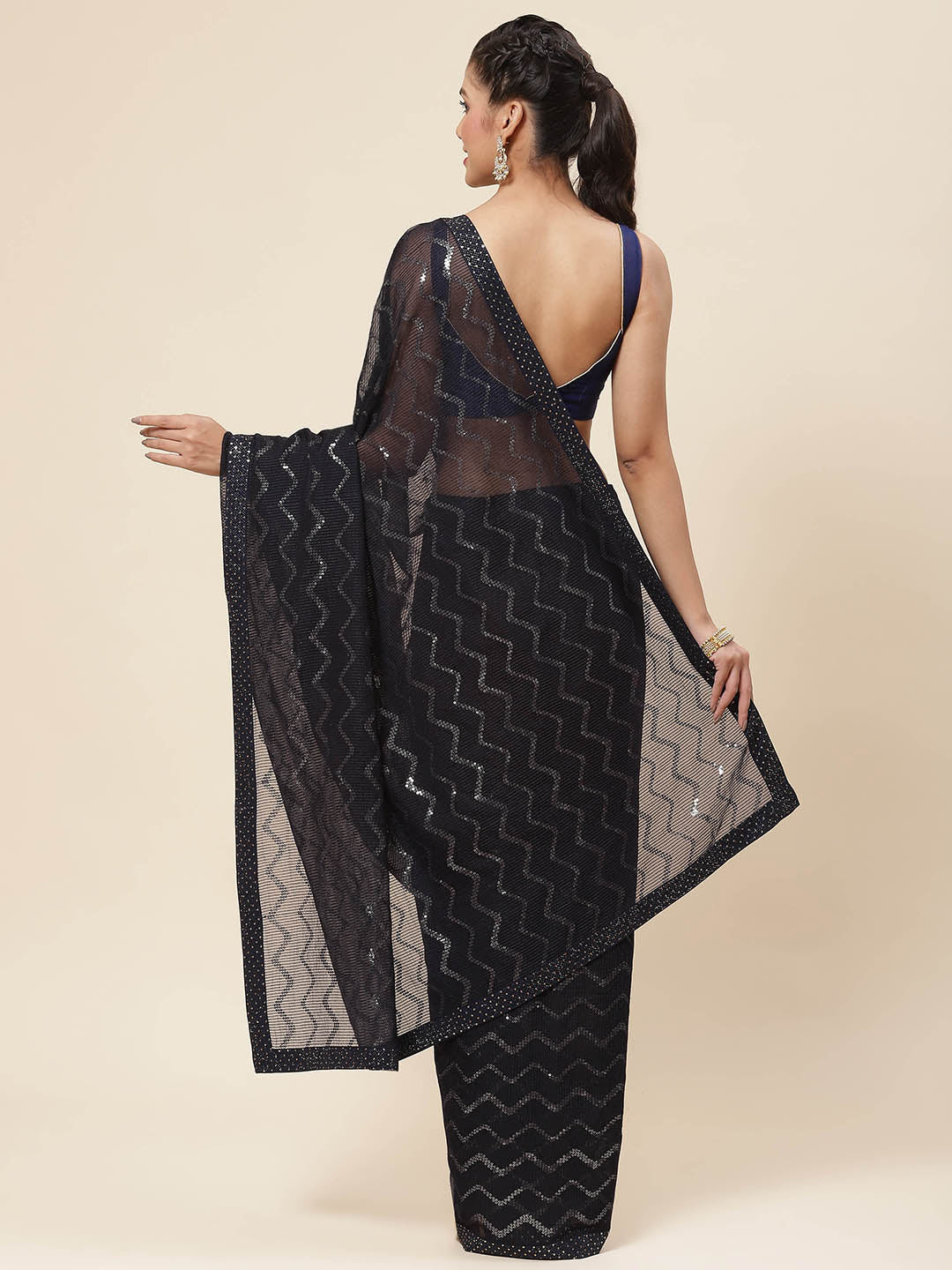Sequin Embroidered Georgette Saree